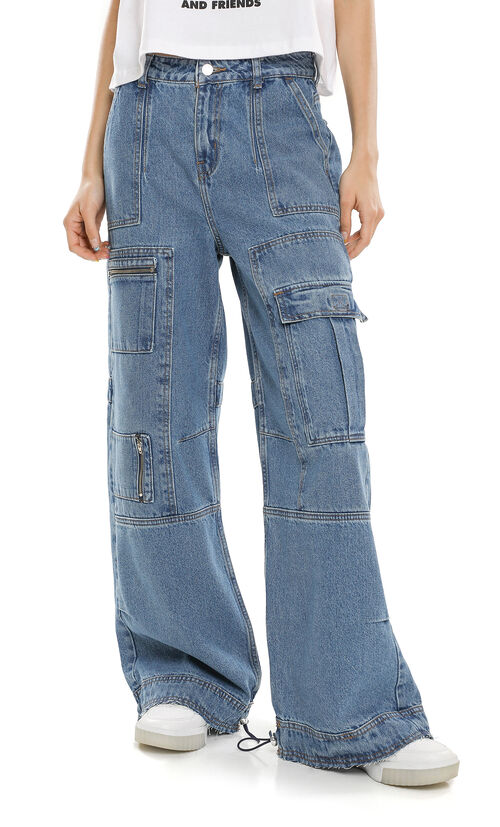 Jeans Wide Leg Cargo